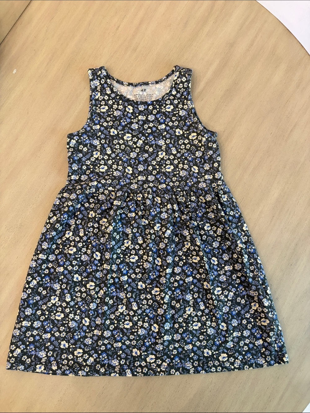 Girls Blue Floral Sleeveless Dress H&M 5T/6